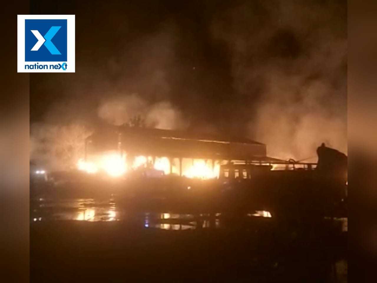 Fire at Indus paper factory in Bazargaon